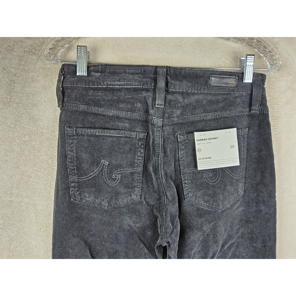 Adriano Goldschmied Farrah Skinny High Rise Corduroy Grey Pants Size 28R - Picture 3 of 4